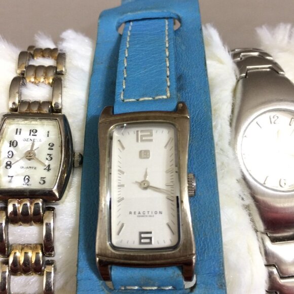 Lot of 3 Watches Womens Working Kenneth Cole Geneva Leather Bracelet - Picture 3 of 6